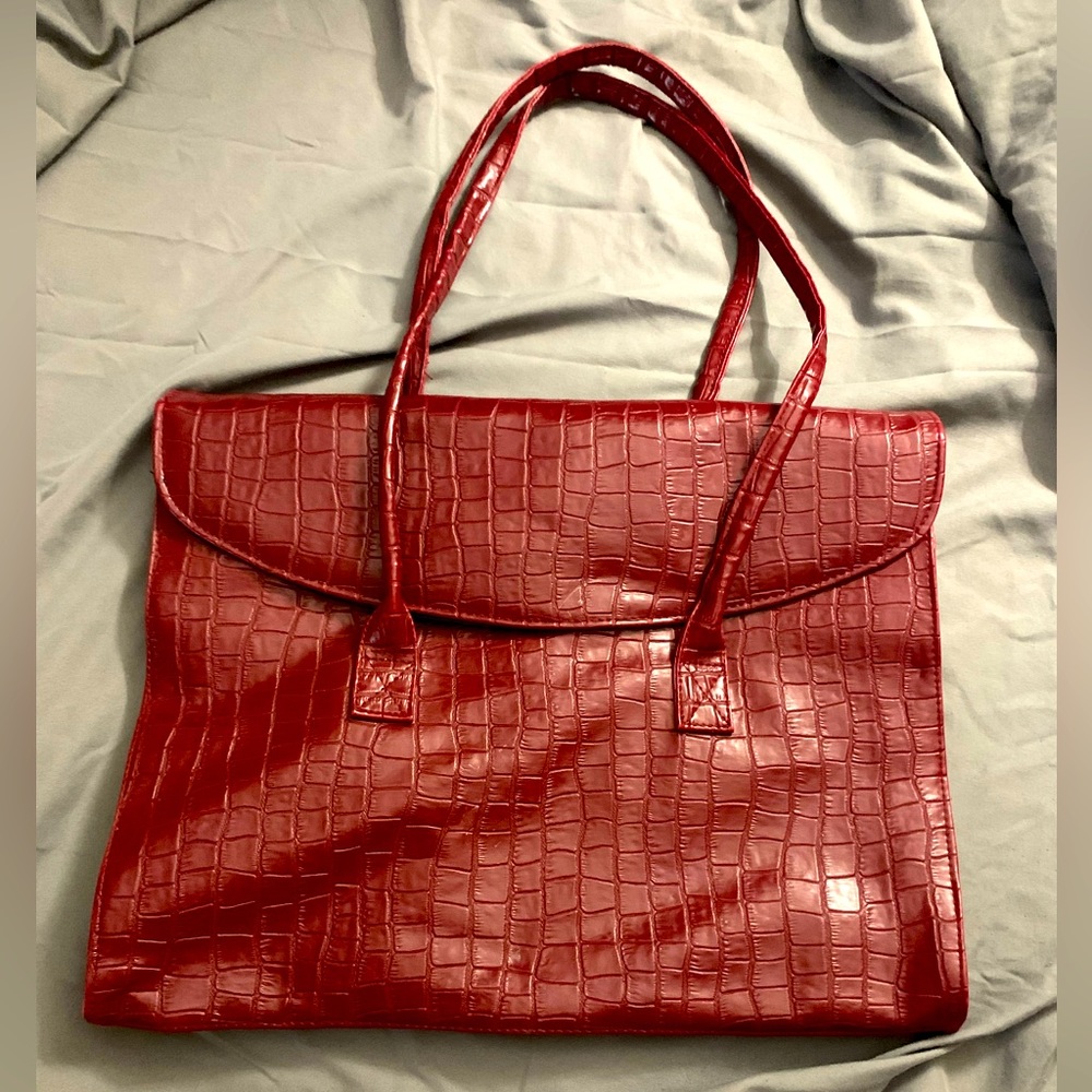 Maroon/Brick Red business purse. - Picture 1 of 4